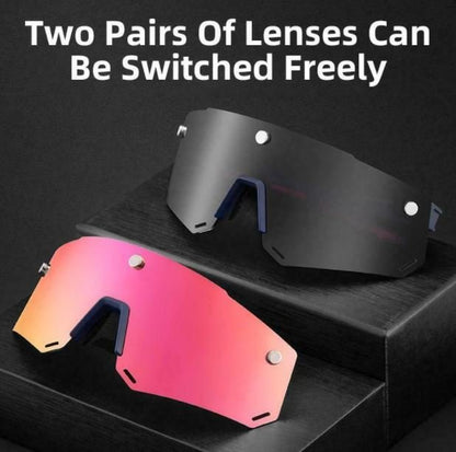 ROCKBROS 2 in 1 Polarized Sunglasses Magnetic Sports Glasses Interchangeable Lens