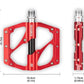 ROCKBROS 2020-12B Aluminum Bike Pedals MTB  9/16 inch Black/Red