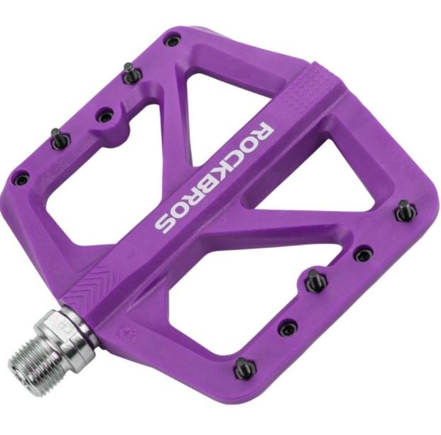 ROCKBROS Bicycle Nylon Pedals Non Slip MTB Flat Pedals 9/16 inch 3 Sealed Bearings