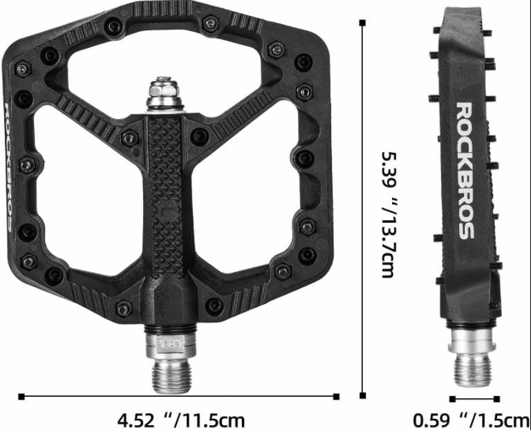 ROCKBROS Bike Pedals Mountain Bike Road Bike Pedals 9/16 inch 3 Sealed Bearing