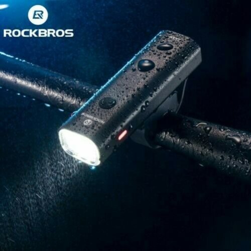 ROCKBROS Bike Light Rain Cover USB LED 2000mAh Front Lamp Headlight