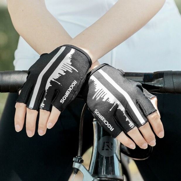 ROCKBROS Half Finger Gloves Outdoor Sports Bicycle Gloves Reflective