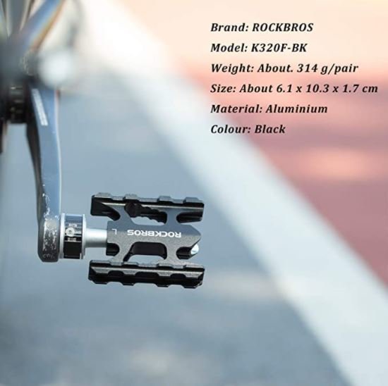 ROCKBROS K320F-BK Fast release pedals non-slip 9/16 inch