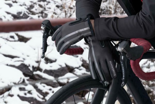 ROCKBROS Motorcycle Gloves Bike Gloves Winter Touchscreen Waterproof