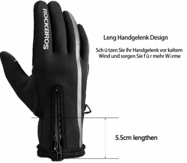 ROCKBROS Motorcycle Gloves Bike Gloves Winter Touchscreen Waterproof