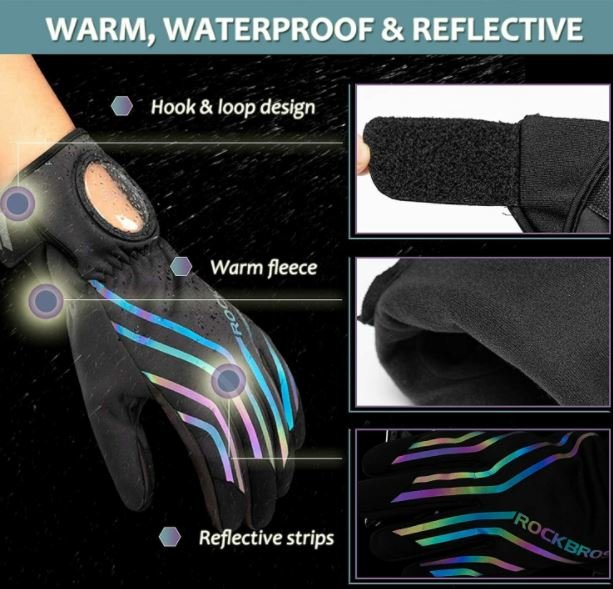 ROCKBROS Motorcycle winter cycling gloves women / men running gloves cycling