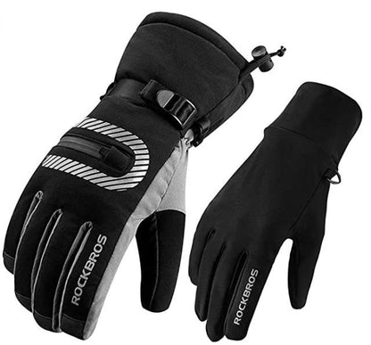 ROCKBROS Ski Gloves 2 in 1 Gloves Spring Autumn Full Finger Windproof Warm Gloves for Outdoor Sports