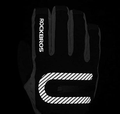 ROCKBROS Ski Gloves 2 in 1 Gloves Spring Autumn Full Finger Windproof Warm Gloves for Outdoor Sports