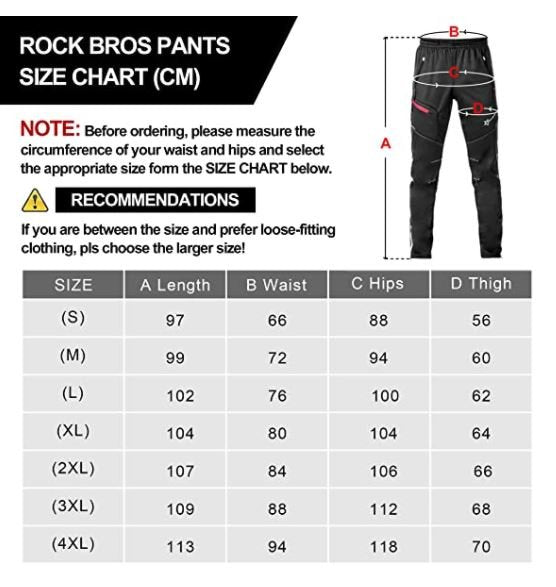 ROCKBROS YPK009-1S-4XL Cycling shorts long waterproof casual pants