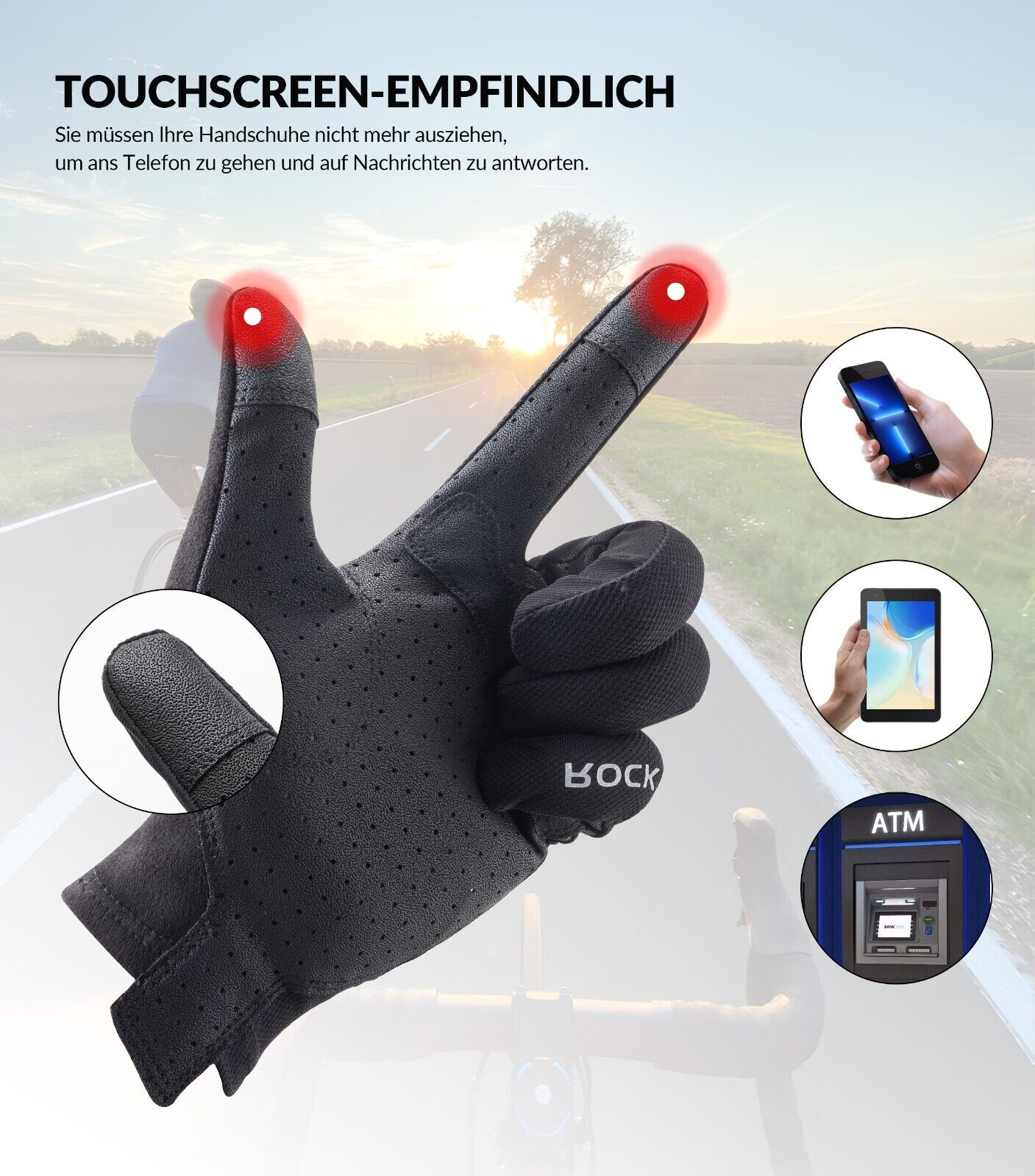 telefon handschuhe ROCKBROS S299 Cycling Gloves Touch Screen Motorcycle – Rinosbike.eu