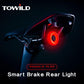 TOWILD bicycle rear light with automatic brake sensor USB rechargeable Waterproof IPX7 3 safety modes Ultra light for safe night riding