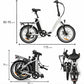 VecoCraft Electric folding bike E-Pax 20 inch E Bike 250W motor Shimano 7 speed gears